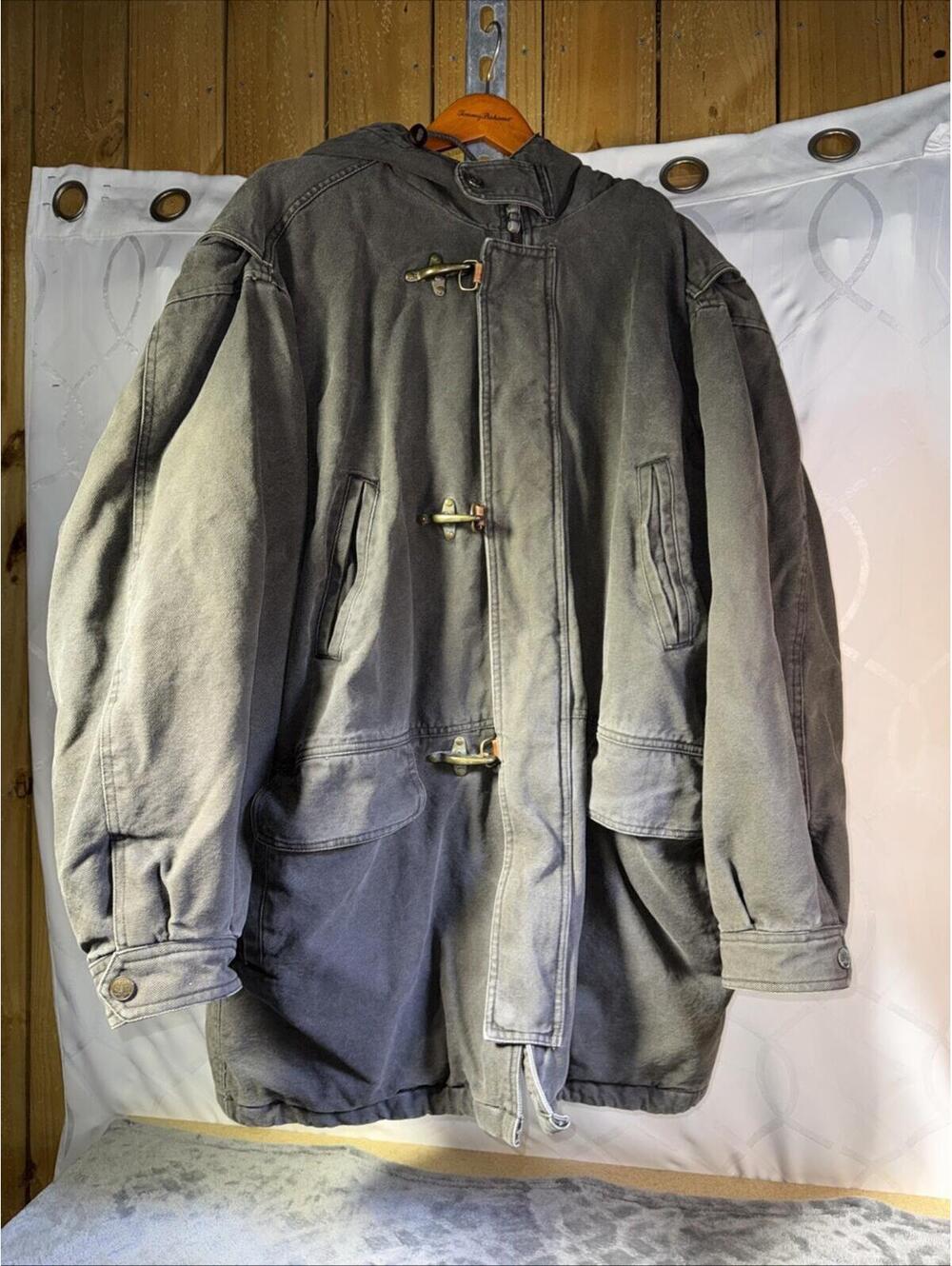 VTG Structure Expedition Gear Heavy Duty Ranch Wear Hooded Canvas Sz. XL Coat
